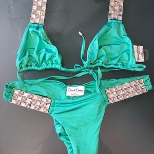 Beach Bunny turquoise teal SMALL bling sparkle